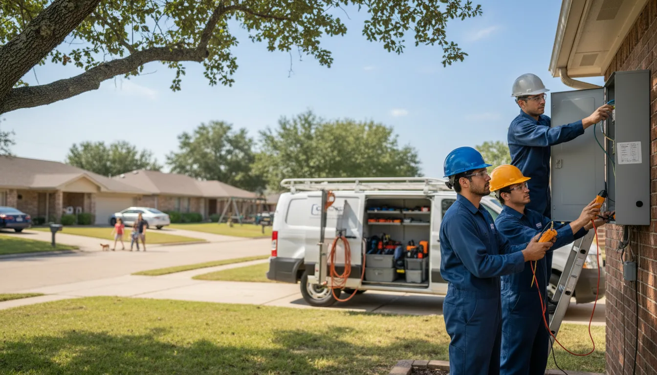 Certified electrician providing emergency electrical services in Wanette, OK